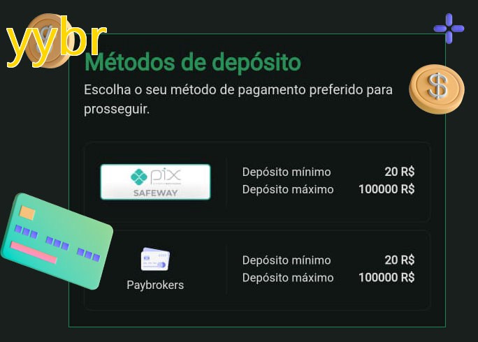 O cassino yybrbet oferece uma grande variedade de métodos de pagamento